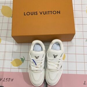 Louis Vuitton White and Silver Sneakers